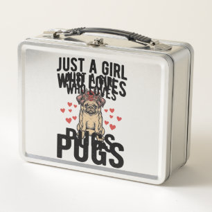 Gewoon Een Meisje Dat Van Pugs Houdt Vintage Hond