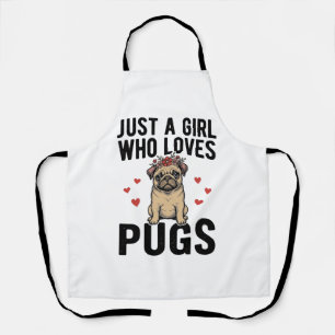 Gewoon Een Meisje Dat Van Pugs Houdt Vintage Hond Schort
