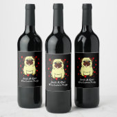 Gewoon een meisje dat van pugs houdt wijn etiket (Flessen)