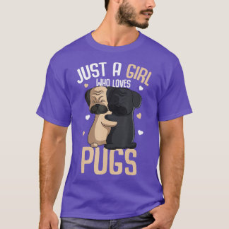 Gewoon een meisje dat van Pugs Kinder Girls houdt T-shirt