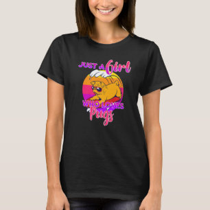 Gewoon een meisje dat van Pugs Pug Lover T-shirt C