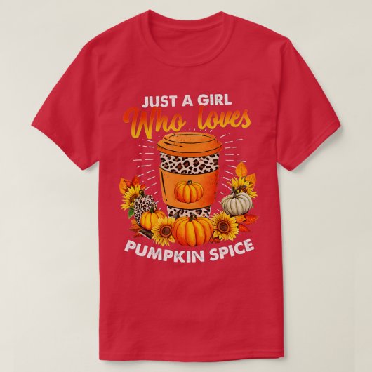 Gewoon een meisje dat van Pumpkin Spice Leopard He T-shirt (Design voorkant)