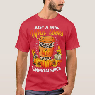 Gewoon een meisje dat van Pumpkin Spice Leopard He T-shirt