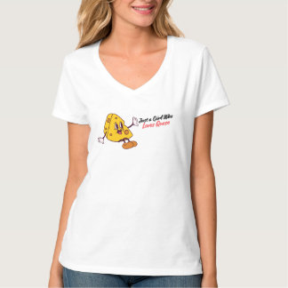 Gewoon een meisje dat van Queso houdt, gewoon kaas T-shirt