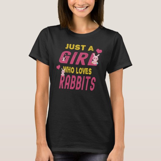Gewoon een meisje dat van Rabbits Bunny Lover Gift T-shirt (Voorkant)