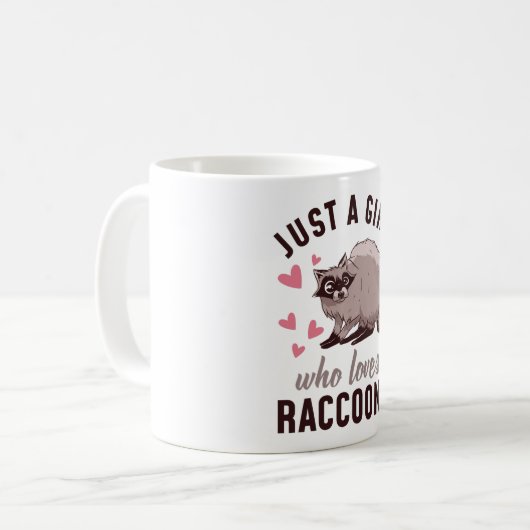 Gewoon een meisje dat van Raccoons houdt Koffiemok (Voorkant links)