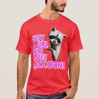 Gewoon een meisje dat van Raccoons houdt T-shirt