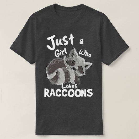 Gewoon een meisje dat van Raccoons houdt T-shirt (Design voorkant)