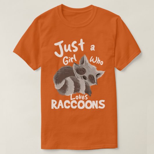 Gewoon een meisje dat van Raccoons houdt T-shirt (Design voorkant)