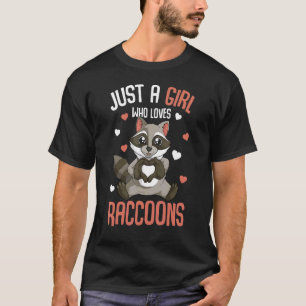 Gewoon een meisje dat van Raccoons Kinder meisjes T-shirt