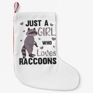 Gewoon een meisje dat van Racoons Kawaii Raccoon h Kleine Kerstsok
