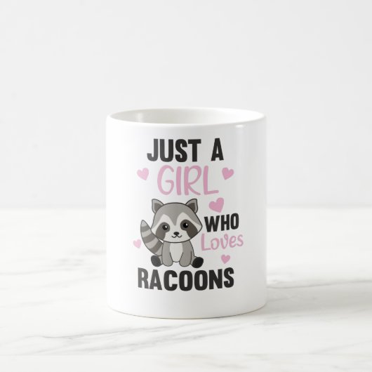 Gewoon een meisje dat van Racoons Kawaii Raccoon h Koffiemok (Center)