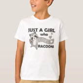 Gewoon een meisje dat van Racoons Kawaii Raccoon h T-shirt (Voorkant)