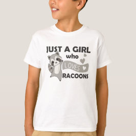 Gewoon een meisje dat van Racoons Kawaii Raccoon h T-shirt