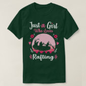 Gewoon een meisje dat van Rafting Pink Retro  houd T-shirt (Design voorkant)
