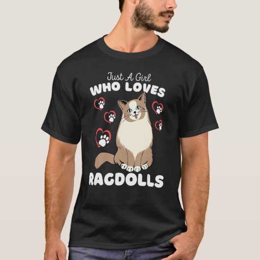 Gewoon een meisje dat van Ragpops houdt, die Kinde T-shirt (Voorkant)