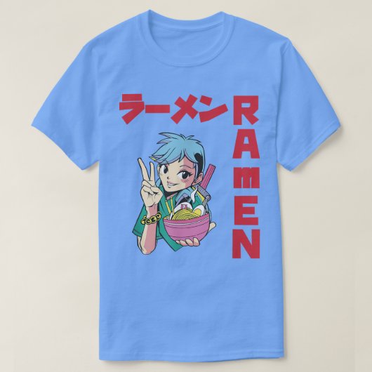 Gewoon een meisje dat van Ramen Anime Bowl Kawaii T-shirt (Design voorkant)