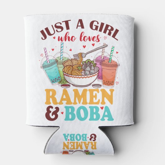 Gewoon een meisje dat van Ramen houdt en Boba Anim Blikjeskoeler (Achterkant)