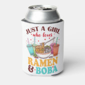 Gewoon een meisje dat van Ramen houdt en Boba Anim Blikjeskoeler (Blikje Achterkant)