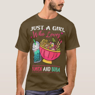Gewoon een meisje dat van Ramen houdt en Boba Tea T-shirt
