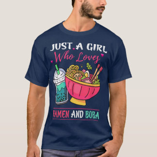 Gewoon een meisje dat van Ramen houdt en Boba Tea T-shirt