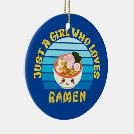 Gewoon een meisje dat van Ramen Kawaii Japans houd Keramisch Ornament (Rechts)