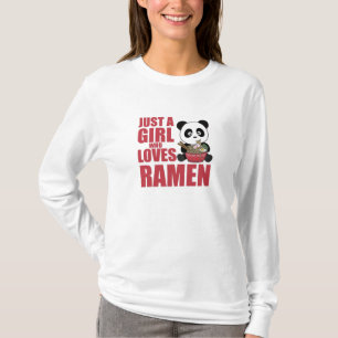 Gewoon een meisje dat van Ramen Panda Kawaii houdt T-shirt