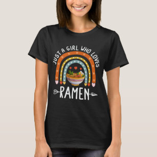 Gewoon een meisje dat van Ramen Rainbow Ramen Love T-shirt