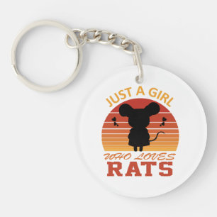 Gewoon een meisje dat van ratten houdt sleutelhanger