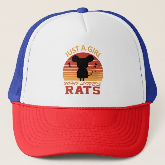 Gewoon een meisje dat van ratten houdt trucker pet (Voorkant)