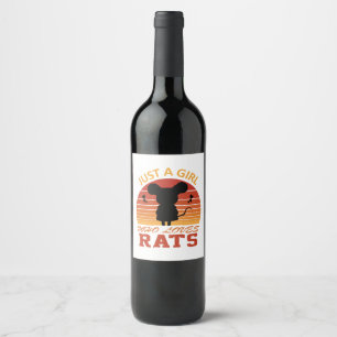 Gewoon een meisje dat van ratten houdt wijn etiket