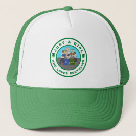 Gewoon een meisje dat van recyclen houdt trucker pet