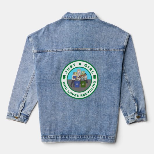 Gewoon een meisje dat van Recycling houdt Denim Jacket (Achterkant)