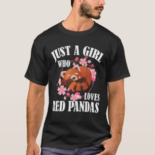 Gewoon een meisje dat van Red Pandas Cute Beer Pan T-shirt