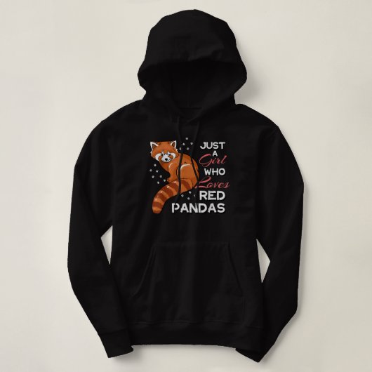 Gewoon een meisje dat van Red Pandas Funny Red Pan Hoodie (Design voorkant)