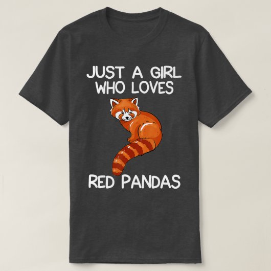 Gewoon een meisje dat van Red Pandas Gift Red Pand T-shirt (Design voorkant)