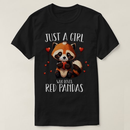 Gewoon een meisje dat van Red Pandas T-shirt Women (Design voorkant)