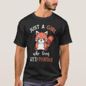 Gewoon een meisje dat van Red Pandas Wildlife Anim T-shirt (Voorkant)