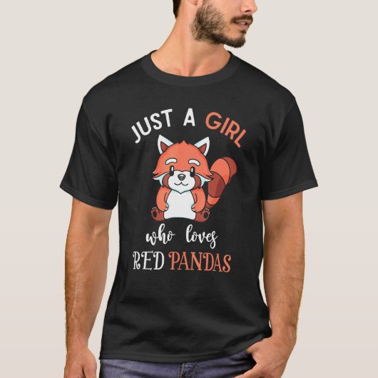 Gewoon een meisje dat van Red Pandas Wildlife Anim T-shirt (Voorkant)
