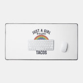 Gewoon een meisje dat van regenbogen en taco's hou bureaumat (Keyboard & Muis)