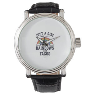 Gewoon een meisje dat van regenbogen en taco's hou horloge