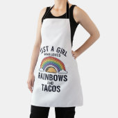 Gewoon een meisje dat van regenbogen en taco's hou schort (Insitu)