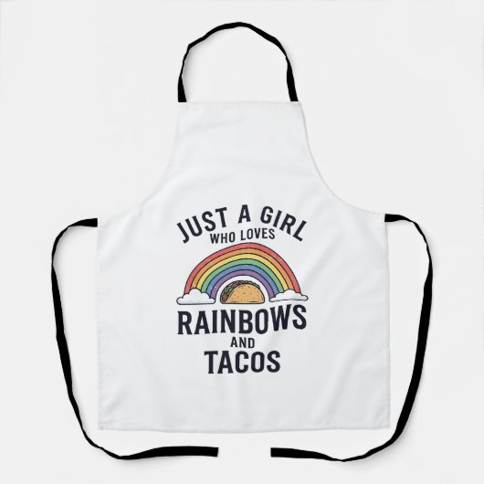 Gewoon een meisje dat van regenbogen en taco's hou schort (Voorkant)