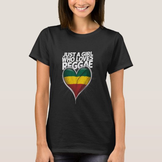 Gewoon een meisje dat van Reggae houdt T-shirt (Voorkant)