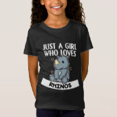Gewoon een meisje dat van Rhinos Cute Rhinoceros h T-shirt (Voorkant)