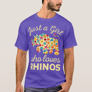 Gewoon een meisje dat van Rhinos Rhinoceros Horn S T-shirt
