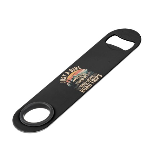 Gewoon een meisje dat van roadtrips houdt speed flessenopener (Voorkant Gekanteld)