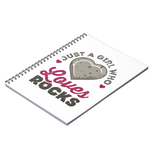 Gewoon een meisje dat van Rocks Geology Geoloog ho Notitieboek (Linkerzijde)