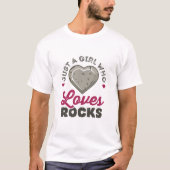Gewoon een meisje dat van Rocks Geology Geoloog ho T-shirt (Voorkant)