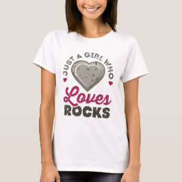 Gewoon een meisje dat van Rocks Geology Geoloog ho T-shirt